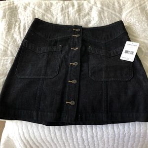 Free People Button Up Denim Skirt NWT